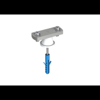 Art. 1185_Zidni nosač za traku (do 30 mm), sa rozetom, vijkom i tiplom, Aluminij
